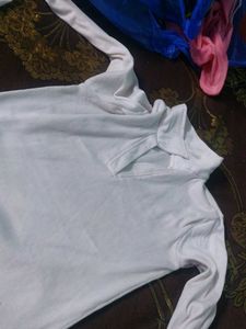 White Ribbed Long Sleeve Top