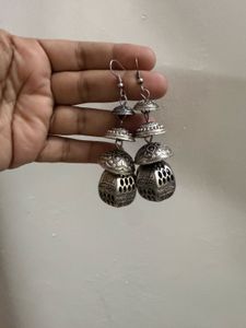 Boho oxidised Jhumka Earrings