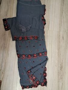 Worked Saree