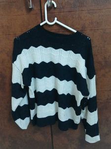 Chic Striped Knit Sweater