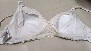 White maternity Bra with Lace Detail