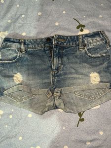 Distressed Denim Shorts