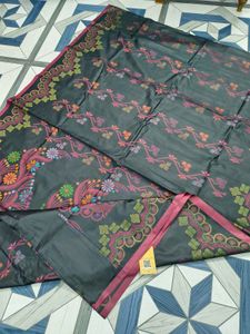 brand new full weaving silk saree black