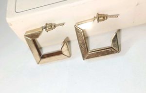 Golden Square Hoop Earrings
