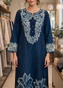Elegant Blue Embroidered Kurta Set