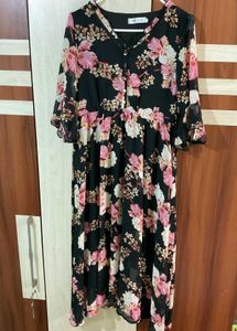 Elegant Floral Print Midi Dress