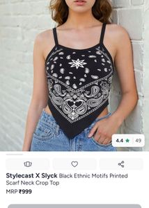 Scarf Bandana Top Black
