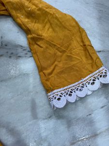yellow anarkali frock
