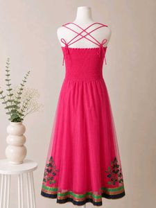 Vibrant Pink Embroidered lehenga blouse odhani set