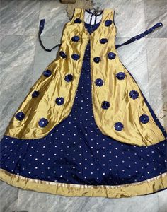 Elegant Gold & Navy Ethnic Gown