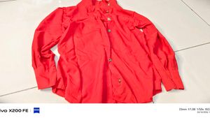 Chic Red Button-Down Shirt Dress