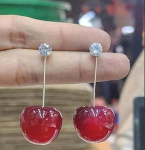 Korean Red Cherry Earrings