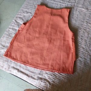 Flowy Coral Tiered Top