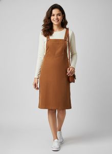 Brown Corduroy Pinafore Dress