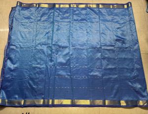 Stunning Blue Silk Saree with Gold Border