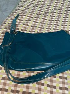 Stylish Teal Patent Handbag