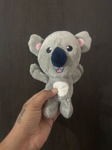 small gray koala plush toy featuring a fuzzy tex