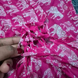 Pink Printed Halter Neck Kurti