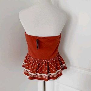 Rust Peplum Tube Top
