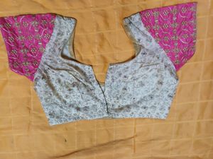 Designer saree with stitched blouse