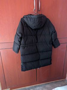 Black Padded Hooded Winter Jacket