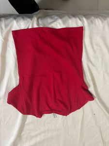 Vibrant Red Ribbed Tube Top