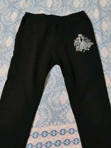 Black Pants with Graphic Print