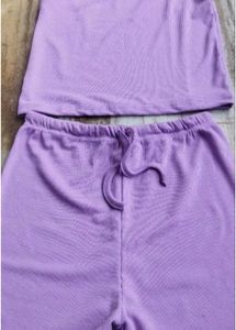 Lavender Ribbed Crop Top &amp; Shorts