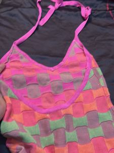 Colorful Checkered Mini Dress