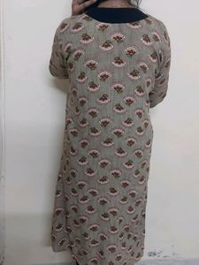 Printed  Long Shrug  Red Flowers