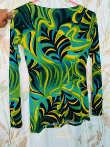 Psychedelic Print Long Sleeve Top