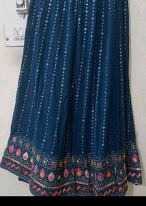 Stunning Blue Embroidered Lehenga Choli