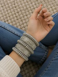 Elegant Silver Bangles Set