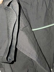 Gray Mini Dress with Puff Sleeves