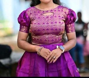 Beautiful Purple pure  Silk skirt and blouse