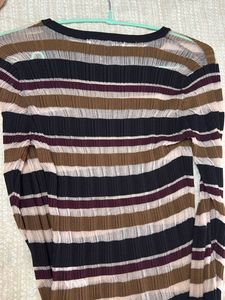Striped Ribbed Knit Top