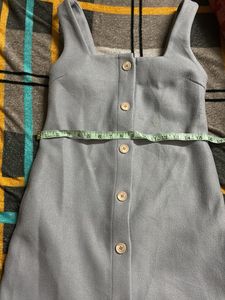 Button-Front Midi Dress