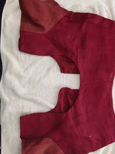 Maroon Woven Silk Saree with blouse