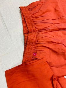 Vibrant Red Ethnic Kurta Set with White Prints