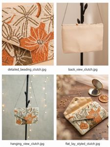 Beaded Floral Clutch Bag