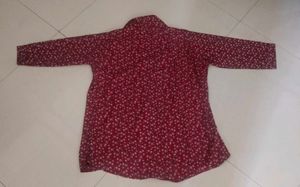 Maroon Floral Print Gown