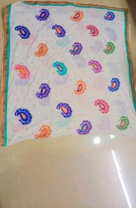 Dupatta Odhani White colour embroidered
