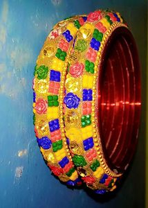 Colorful Decorated Bangles (Set of 2)