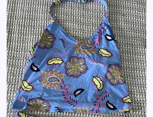 Gap Blue Floral Halter Bikini Top