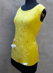 Vibrant Yellow Velvet Top