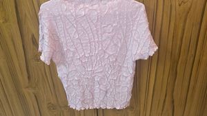 Pink Textured Top – Size M