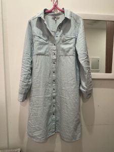 Light Blue Denim Shirt Dress