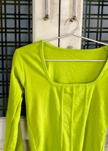 Lime Green Corset Crop Top