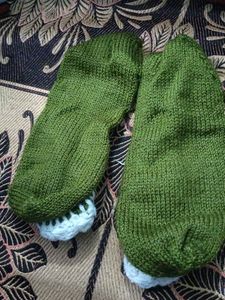 Handmade Knitted Green Booties