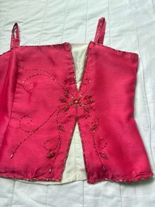 Designer Embellished Pink Blouse